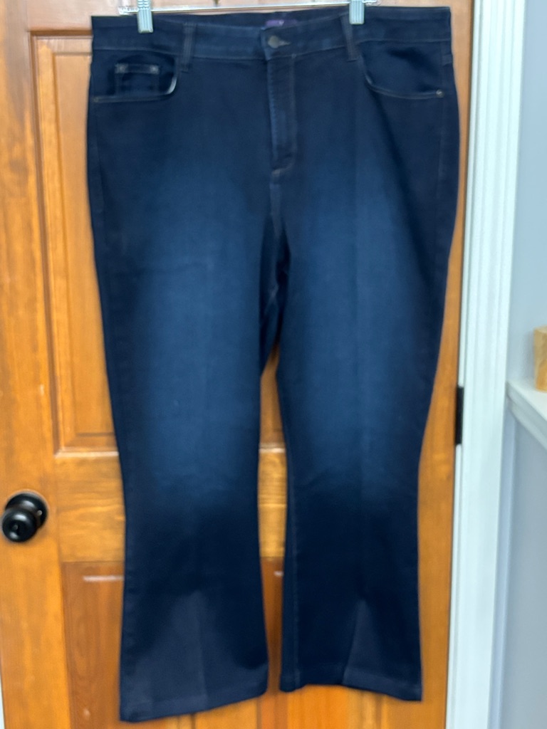 Nydj Womens Size 20wp Dark Indigo Stretch Barbara Bootcut Jeans Inseam 27 Euc